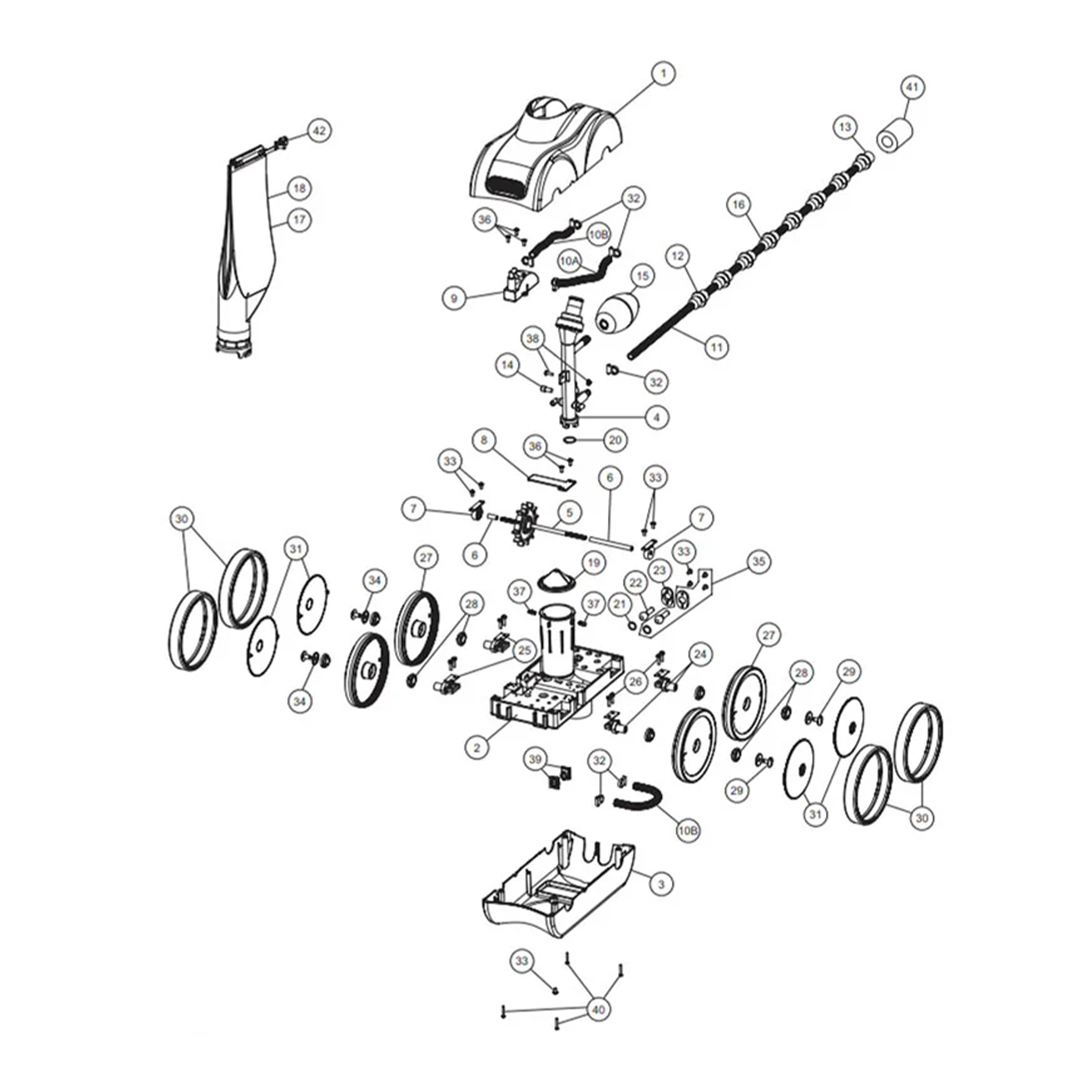 Parts List for Cleaner Parts List: Pentair Legend II - Reg and Gry