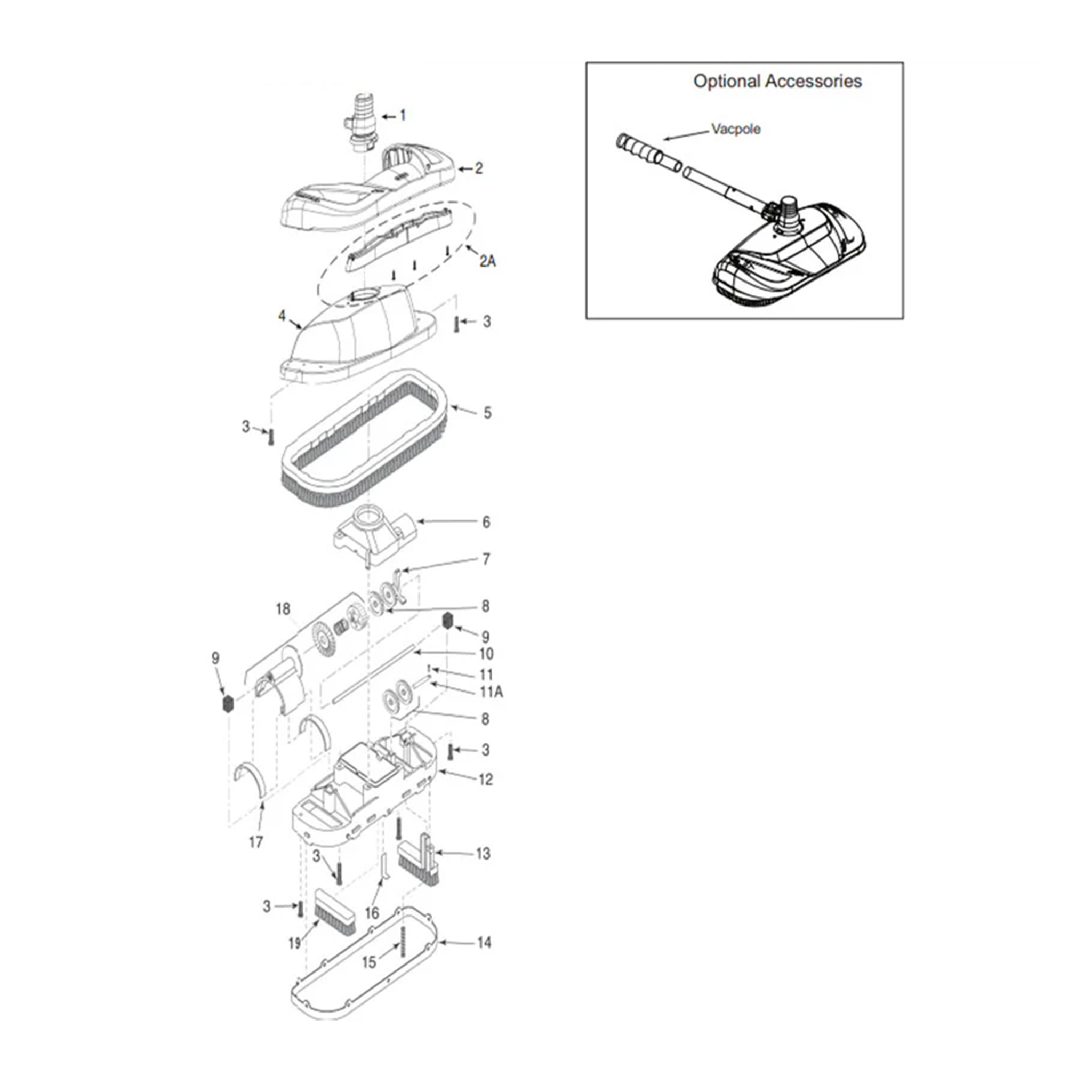 Parts List for Cleaner Parts List: Pentair Dorado