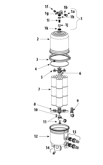 Parts List for Parts List: Waterway Crystal Water -  425 sq. ft. Cartridge Filter