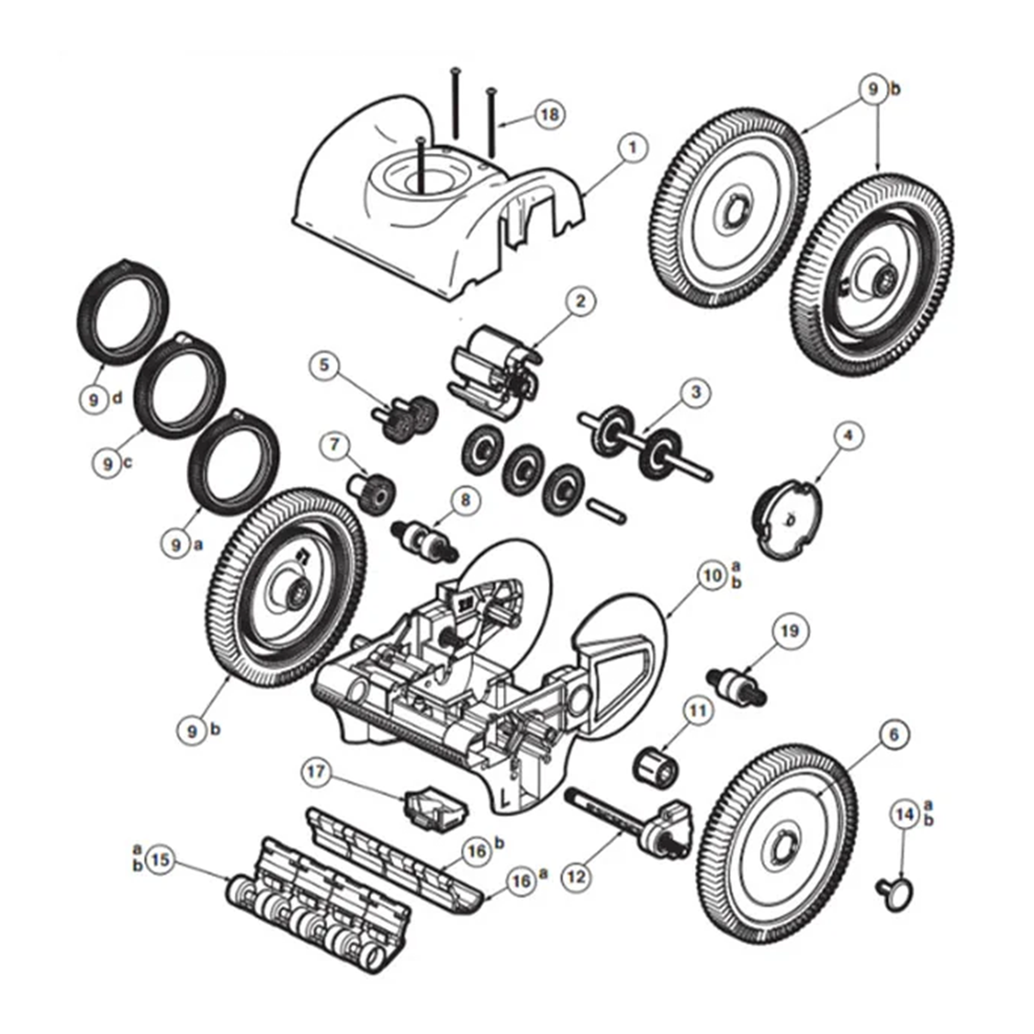 Parts List for Cleaner Parts List: Poolvergnuegen 4-Wheel