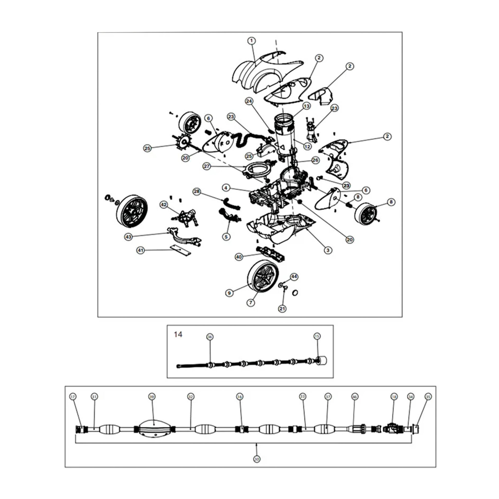 Parts List for Cleaner Parts List: Pentair Racer LS