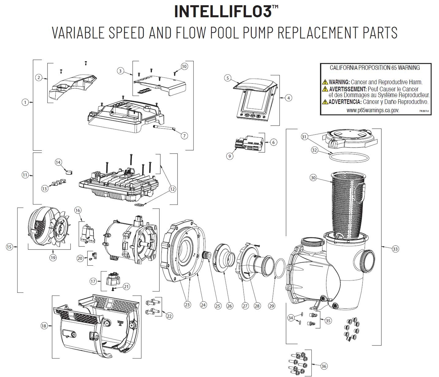 Parts List for Parts List: IntelliFlo 3 1.5hp