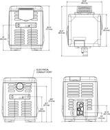 Diagram of the MasterTemp 400 pool heater showing the dimensions