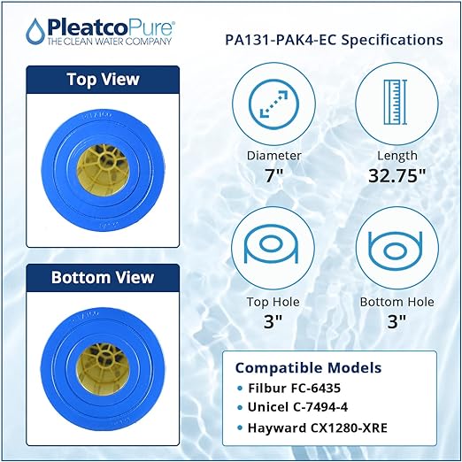 Pleatco PA131-PAK4-EC Pool Filter Cartridge Replacement