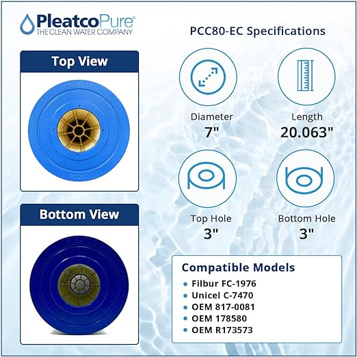 Pleatco PCC80-EC Pool Filter Cartridge Replacement