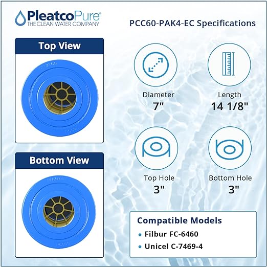 Pleatco Filtration PCC60-PAK4-EC Pool Filter Cartridge Replacement