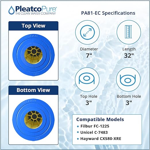 Pleatco PA81-EC Pool Filter Cartridge Replacement