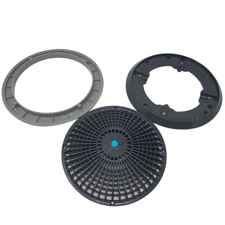 AquaStar 10" Round Debris Removal Drain (Dark Gray - Star (Anti Vortex) - Pentair In-Floor(A&A) | 297903