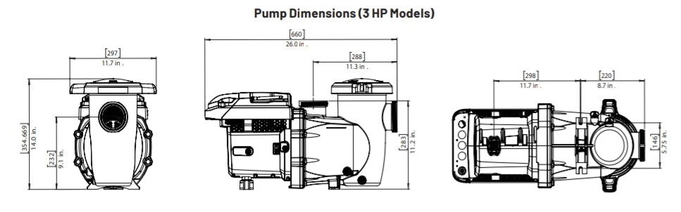 Pentair IntelliPro3 VSF Pump 3 THP 208-230V || 013075