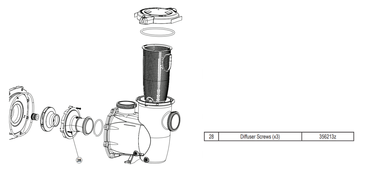 Pentair Diffuser Screws ( 3 Pack) || 356213Z
