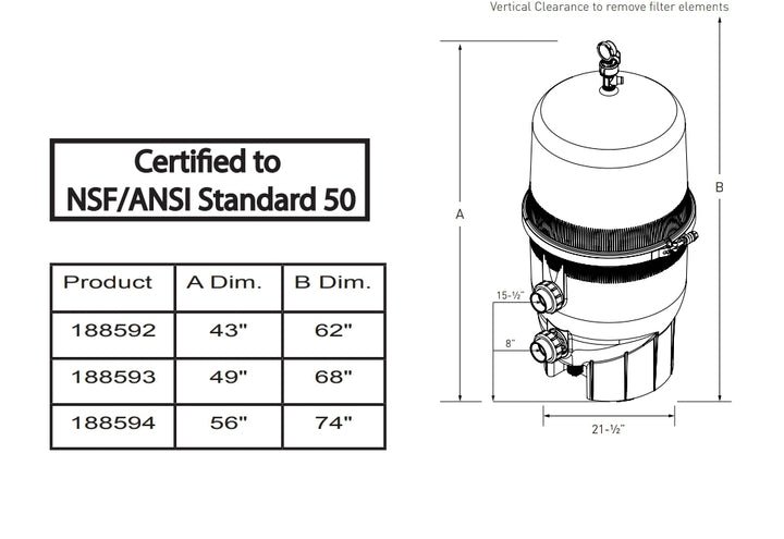 Pentair Quad D.E. Cartridge Style Filters 60 | EC-188592