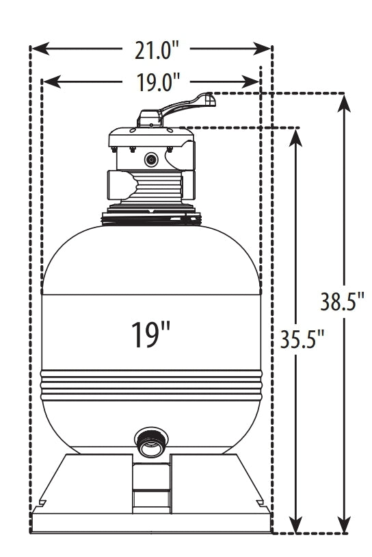 Waterway 19" Diameter Carefree Sand Filter with Modular Base | FS019227