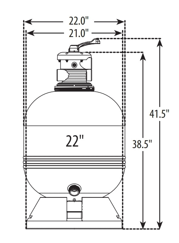 Waterway 22" Diameter Sand Filter with Modular Base | FS022257