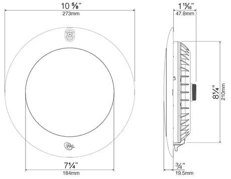 PAL Evenglow Niched Warm White Pool Light with 150ft Cable & Plug || 64-EGLWW-150