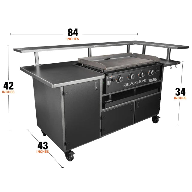 Blackstone 5 Person Chef’s Table with 36” Drop-In Griddle and Base Cabinet