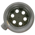 A&A Low Profile 6 Port 1.5" T-Valve Housing (FLAPS NOT INCLUDED)(Gray) - top down view